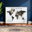 Personalized Push Pin World Map Canvas Print – Custom