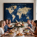 Custom Push Pin World Map Personalized Travel Tracker Canvas