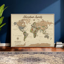 Custom Push Pin World Map Print – Personalized Canvas Wall