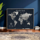 Personalized World Map Canvas – Custom Framed Push Pin