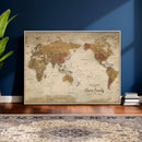 Personalized World Map Canvas Print – Framed Push Pin Travel