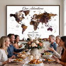 Personalized Vintage World Map Canvas – Custom Framed Push