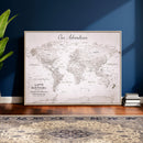 Personalized Vintage World Map Canvas Print – Custom Push