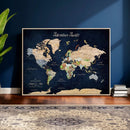 Personalized Antique World Map Canvas Print – Custom Push