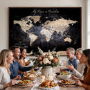 Personalize World Map Push Pin Wall Canvas Print –