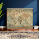 Customize Push Pin World Map Wall Canvas Print –