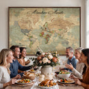 Customize Push Pin World Map Wall Canvas Print –