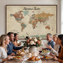 Push Pin Customize World Map Wall Canvas Print –
