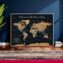 Personalized Family Adventure World Map Canvas – Custom
