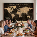 Personalized Family Adventure World Map – Custom Framed Push