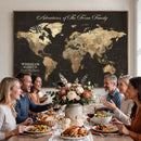Personalized Push Pin World Map Canvas – Custom Framed