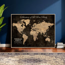 Personalized Push Pin World Map Canvas Print – Custom Framed