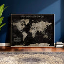 Personalized Push Pin World Map Canvas – Custom Framed