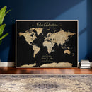 Personalized Push Pin World Map Canvas – Custom Framed