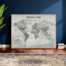 Personalized Push Pin World Map Canvas – Custom Framed