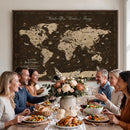 Customize Push Pin World Map Wall Art Canvas Print –