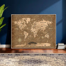 Custom Push Pin World Map Wall Art Canvas Print – Personalized Travel Tracker with Pins Framed Large for Home and Office Decor by MyGreatCanvas | Canvas Wall Art Prints | Photo Prints & Wall Decor