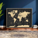 Personalized World Map Wall Art Canvas Print – Custom Push by MyGreatCanvas | Canvas Wall Art Prints | Photo Prints & Wall Decor