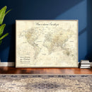 Personalized Push Pin World Map Canvas Print – Custom