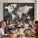 Personalized Framed World Map Wall Art Canvas – Custom Push