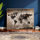 Personalized World Map Wall Art Canvas Print – Customizable