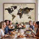 Custom Push Pin World Map Wall Art Canvas Print –