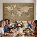 World Map Wall Art Canvas Print, Framed Map Art Picture