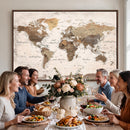 World Map Canvas Print – Framed Travel Map Wall Art for