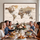 World Map Canvas Print – Framed Detailed Map of the World