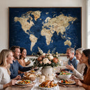 World Map Canvas Print – Framed Travel Map Wall Art for