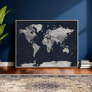 Colorful Watercolor World Map Canvas Print – Vibrant Framed
