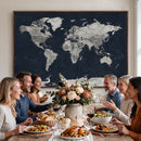 Colorful Watercolor World Map Canvas Print – Vibrant Framed