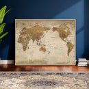 Vintage Detailed World Map Wall Art Canvas Print – Antique