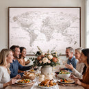 World Map Canvas Print – Detailed Map of the World Wall Art