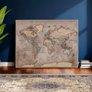 Grunge World Map Canvas Wall Art - Vintage Aged World Map by MyGreatCanvas | Canvas Wall Art Prints | Photo Prints & Wall Decor