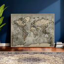 World Map Canvas Print – Detailed Map of the World Wall Art