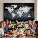Vintage World Map Canvas Wall Art – Antique Triptych Map