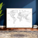 World Map Canvas Print – Framed Modern Detailed Map of the by MyGreatCanvas | Canvas Wall Art Prints | Photo Prints & Wall Decor