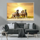 Wild Horses Wall Art Canvas Print – Framed Galloping Herd