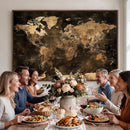 World Map Canvas Print, Modern Decorative Framed Map Artwork