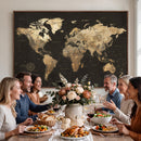 Framed World Map with Pin Canvas Print – Detailed World Map