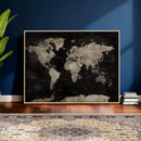 Detailed World Map Wall Art Print - Large Framed World Map