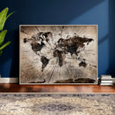 Black and White World Map Canvas Print – Framed Wall Art for by MyGreatCanvas | Canvas Wall Art Prints | Photo Prints & Wall Decor