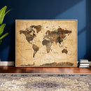 Navy Blue and Gold World Map Canvas Print – Framed Luxury by MyGreatCanvas | Canvas Wall Art Prints | Photo Prints & Wall Decor