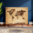 Modern Red and Gray World Map Canvas Print – Framed Wall Art by MyGreatCanvas | Canvas Wall Art Prints | Photo Prints & Wall Decor