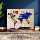 Colorful World Map Canvas Wall Art – Abstract Watercolor Map by MyGreatCanvas | Canvas Wall Art Prints | Photo Prints & Wall Decor