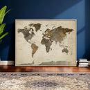 Vintage World Map Canvas Wall Art – Framed Travel Map for by MyGreatCanvas | Canvas Wall Art Prints | Photo Prints & Wall Decor