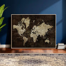 Blue World Map Canvas Wall Art – Framed Modern Travel Map by MyGreatCanvas | Canvas Wall Art Prints | Photo Prints & Wall Decor