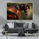 Majestic Brown Horse Wall Art Canvas Print – Framed