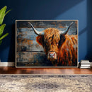 Highland Cow Wall Art Canvas Print, Abstract Rustic Farm by MyGreatCanvas | Canvas Wall Art Prints | Photo Prints & Wall Decor